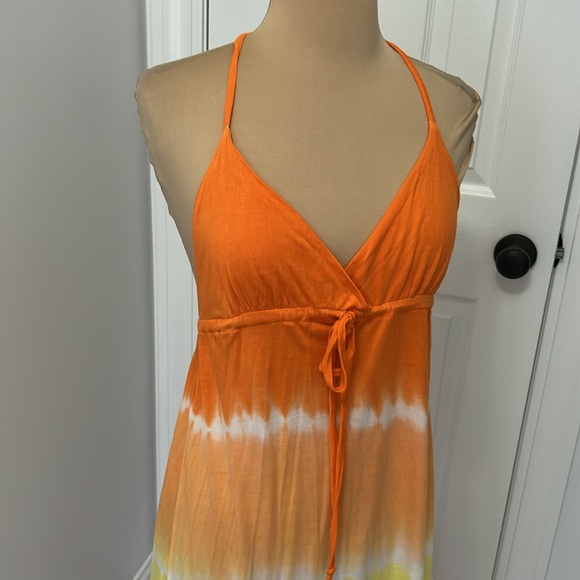Debbie Katz South Beach Tie Dye Halter Maxi Cover Up Dress - Picture 4 of 7